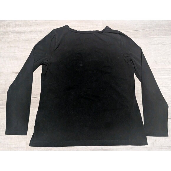 Lauren Ralph Lauren Long Sleeve T Shirt Embroidered Logo Women's Sz Large Black - Picture 6 of 8